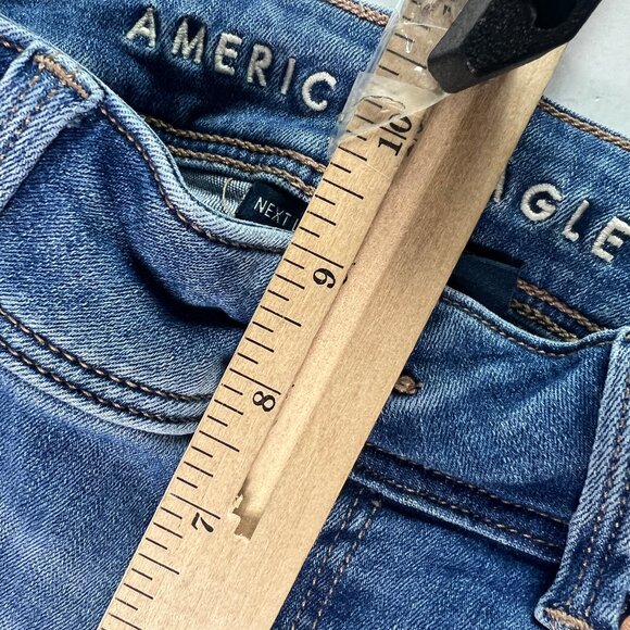 American Eagle Jeans Womens 30x29 Low Rise Kick Boot Cut Blue Faded Denim Tag 8S - Picture 15 of 16